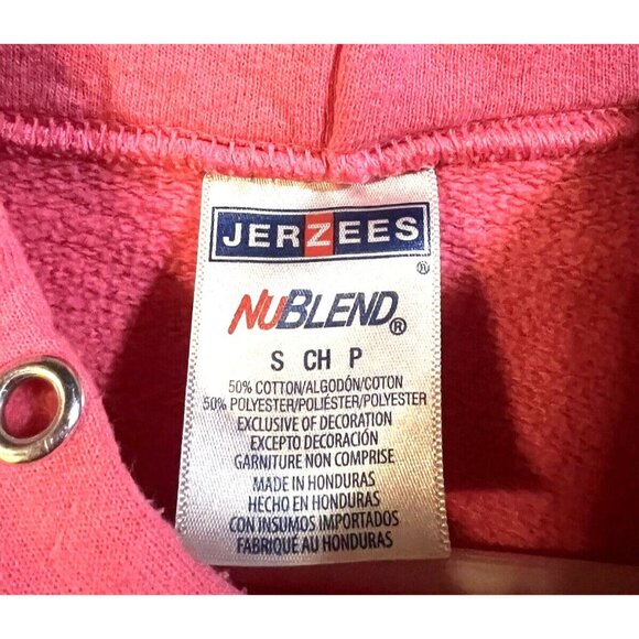 Jerzees Pullover Girls Pink Farm Graphic Hoodie / Long Sleeve Bright Pink SMALL - Picture 3 of 3
